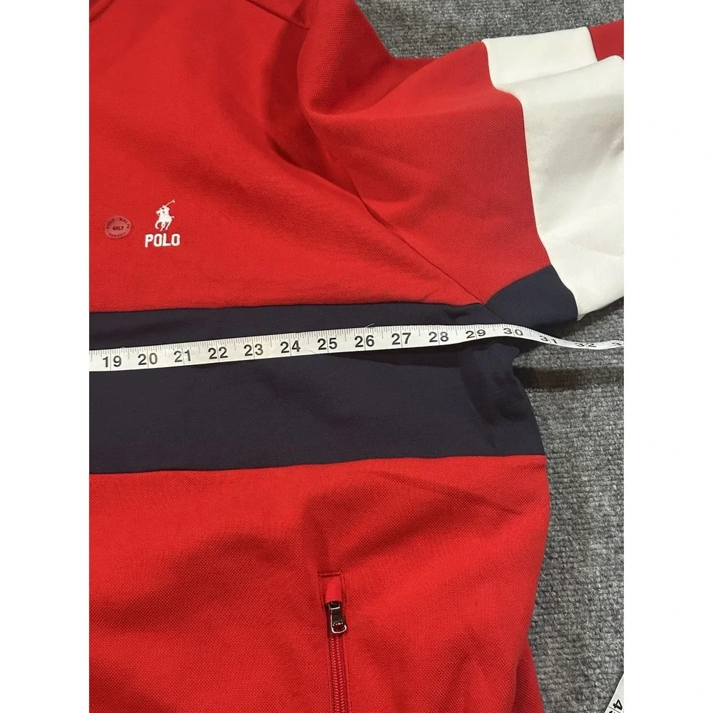 Polo Ralph Lauren 4XLT Tall Men's Double Knit Track Jacket Red Navy $168 New